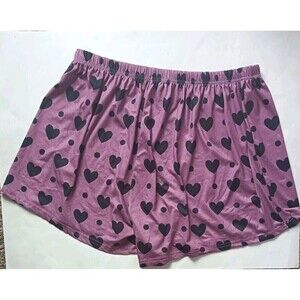 Unbranded Sleep Shorts Size 3X Womens Purple Blue Heart Print Stretch PJs Lounge